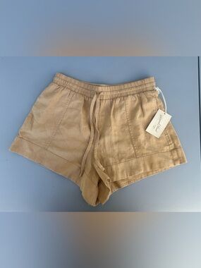 Universal Thread Tan Linen-Blend Drawstring Athletic Shorts